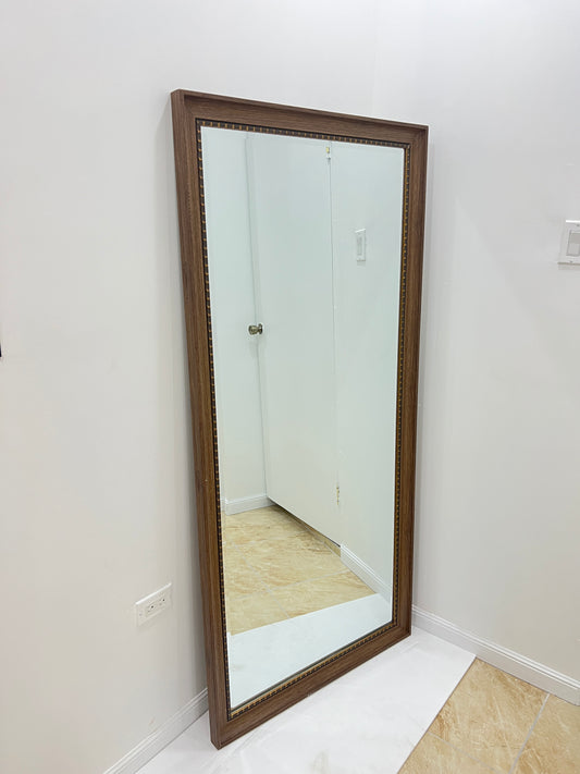 CS Dark Brown Wood Frame Mirror